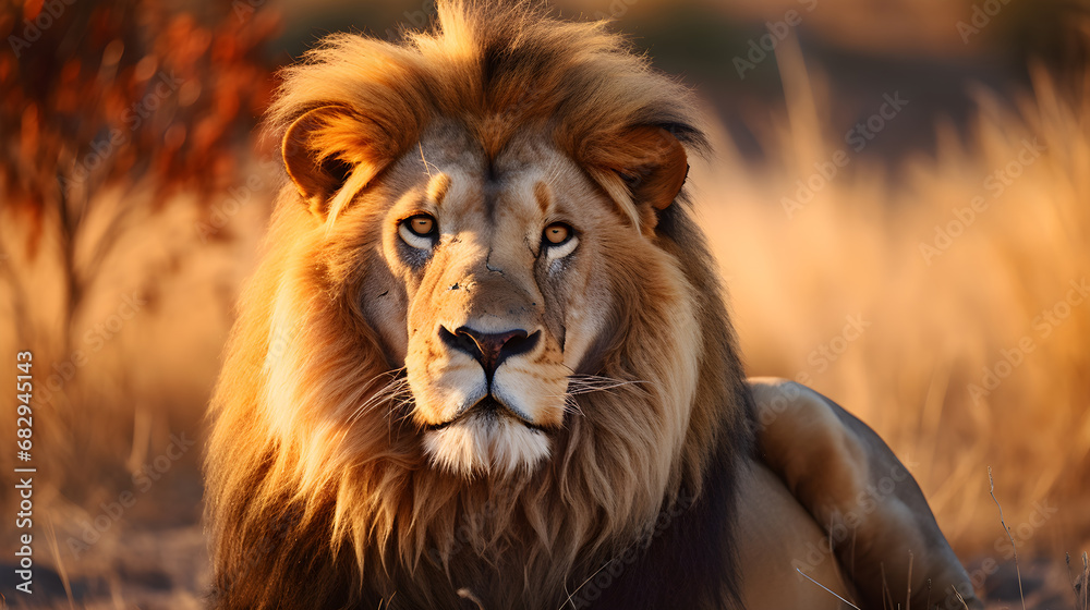 Lion portrait ,photography lighting, landscape image beautiful