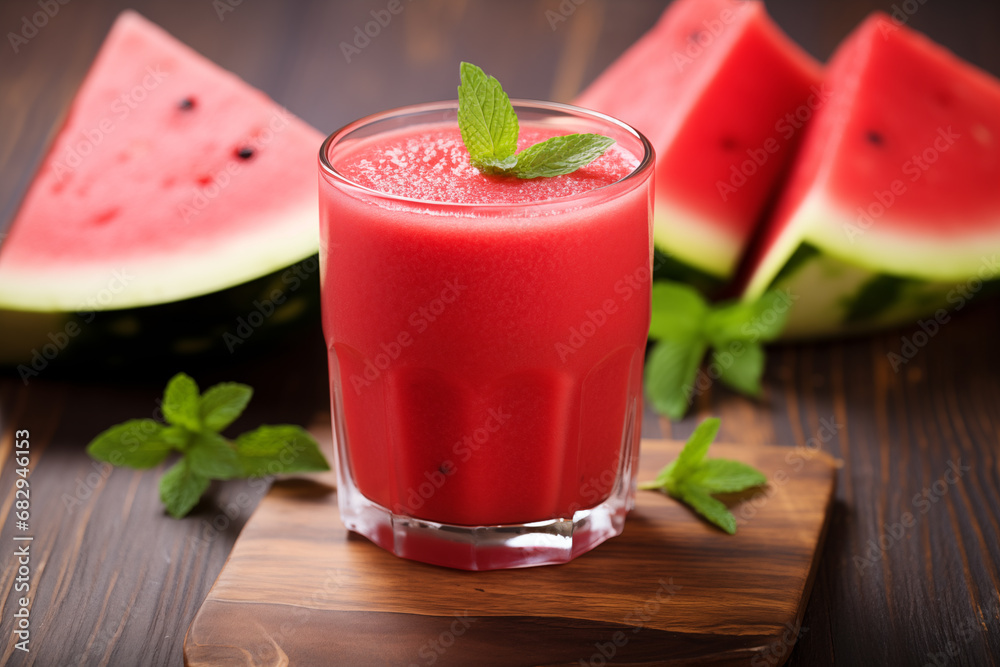 Freshly squeezed watermelon fresh. Generative AI Freshly squeezed watermelon fresh. Generative AI