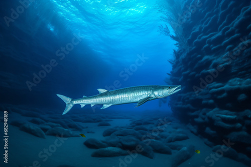 Photo of barracuda swimming