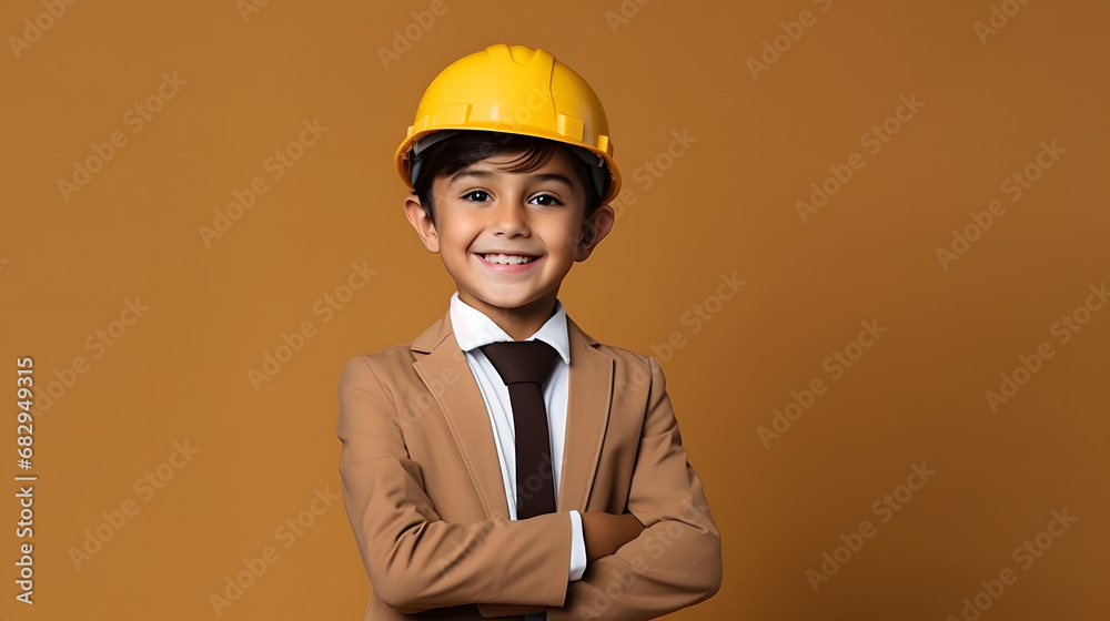Kid dressed like worker generativ ai Kid dressed like worker generativ ai