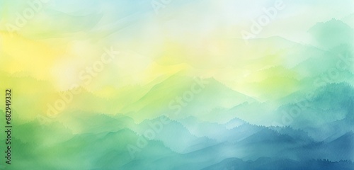 Green  yellow  and blue-gray watercolor backdrop. Rasterized abstract art. A gradient painting created by hand.