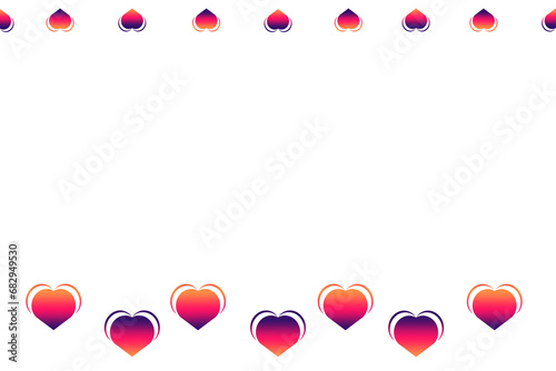 A frame made of hearts on a transparent background, illustration photo