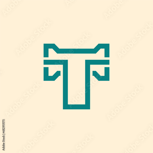 line letter T logo
