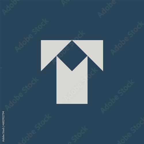 futuristic letter T logo