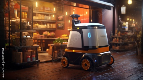 Robotic delivery service with food boxes on wheels
