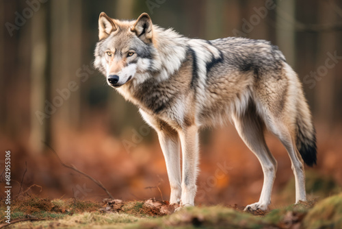 Gray wolf or grey wolf canis lupus close up © robert