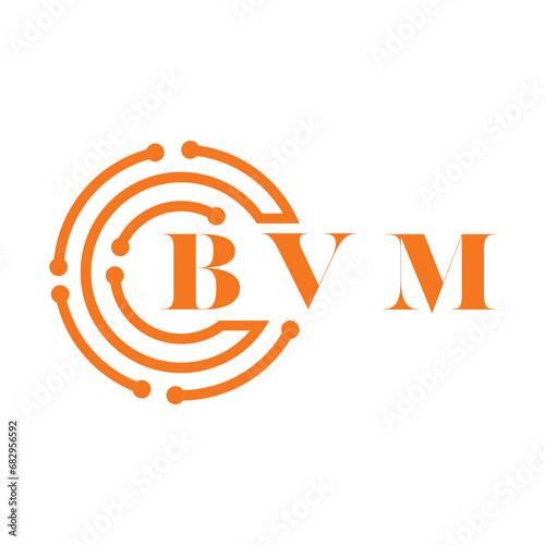 BVM letter design. BVM letter technology logo design on white background. BVM Monogram logo design for entrepreneur and business