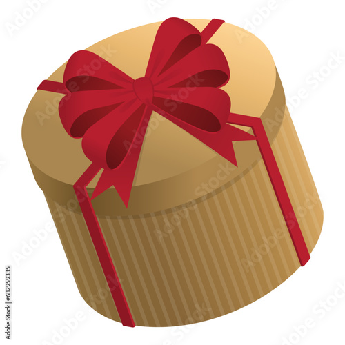 Colorful isolated Christmas gift with ribbon