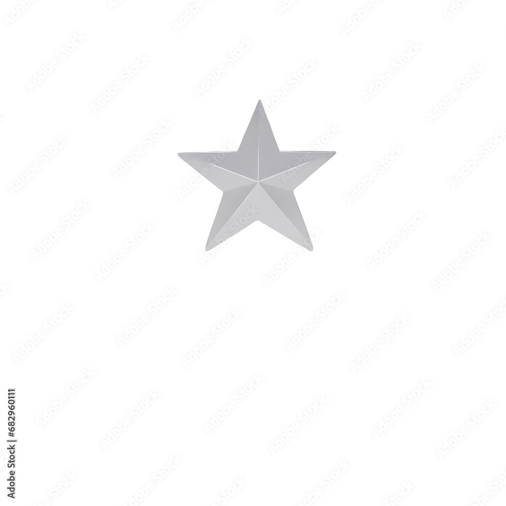 A single shining grey star isolated on transparent background A single shining grey star isolated on transparent background
