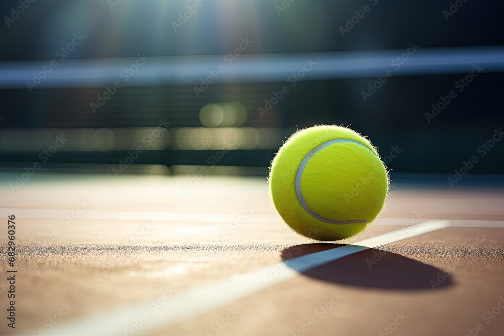 tennis ball on the court Generative AI