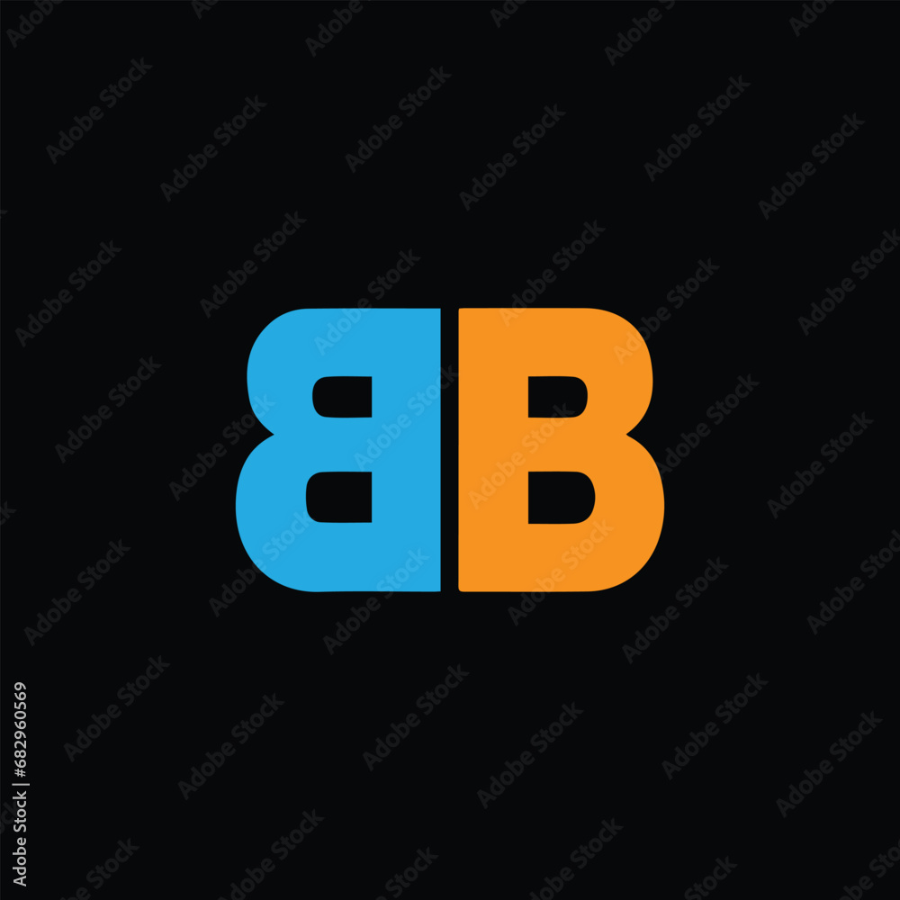 letters bb logo design vector format - obrazy, fototapety, plakaty 