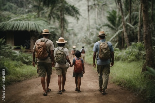 Jungle Journey: Families Embrace Timeless Explorer Traditions, Lost in the Wonder of the Wild. Safari moment