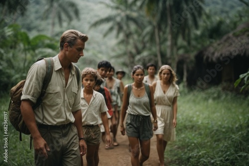 Jungle Journey: Families Embrace Timeless Explorer Traditions, Lost in the Wonder of the Wild. Safari moment