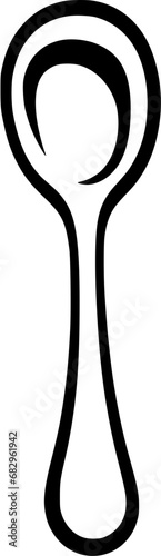 Kitchen Cooking Utensils Spoon Sketch Vintage Outline Icon in Hand-drawn Style
