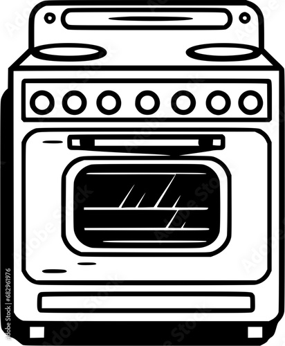 Kitchen Cooking Utensils Stove Sketch Vintage Outline Icon in Hand-drawn Style