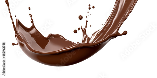 Chocolate splash isolated on transparent background, png. splash of brownish hot coffee or chocolate