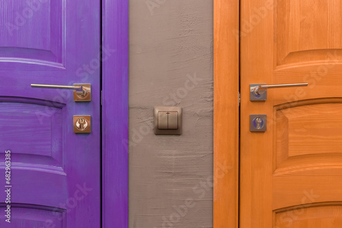 Element Design Detail Interior Decoration Colored Door Handle Switch Light © Andrey