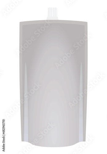 Grey doypack pack with cap. vector