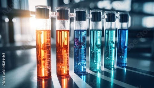 A Spectrum of Colored Liquids in Test Tubes