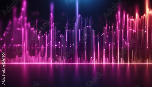 Music abstract background. Equalizer for music, showing sound waves with musical waves, background