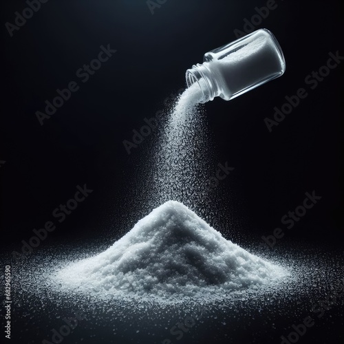 salt and  salt shaker on black