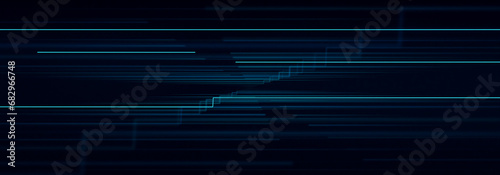 Blue lines, blurred light effect. Illuminated background with abstarct reflections. Futuristic, design, light pattern.