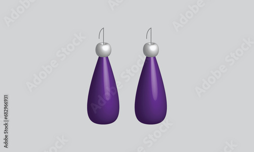 earrings for girls, 3D earrings, Girls Lifestyle, Purple earrings vector 