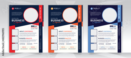 Business Conference Flyer a4 Layout, Conference flyer template design vector