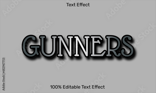 Gunners text effect in 3d