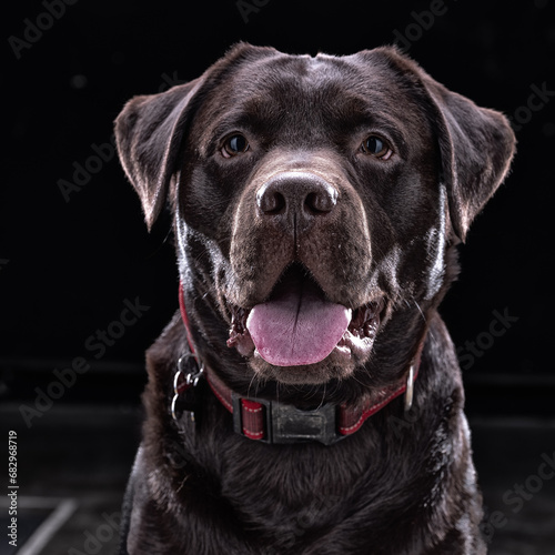 Cane Labrador su sfondo nero photo