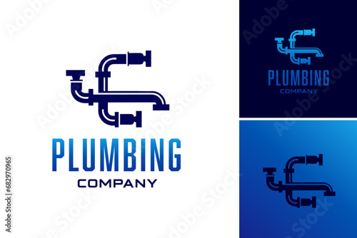 Plumbing company logo is a professional, versatile emblem for plumbing businesses. It's suitable for branding, signage, business cards, or website design to represent a plumbing company.