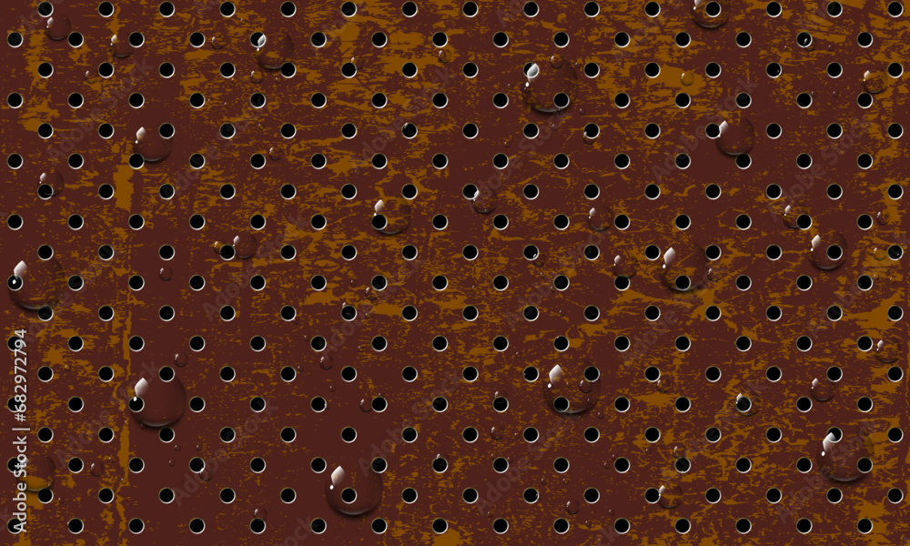 Gold background old metal texture with water drop. vintage rusty surface