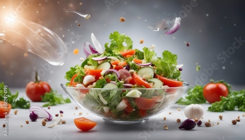 Vegetable salad in a bowl with flying ingredients-topaz.jpeg, Vegetable salad in a bowl with flying ingredients, mayonnaise, olive oil-topaz.jpeg, Vegetable salad in a bowl