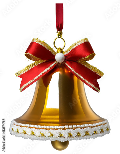 Christmas bell with red ribbon. photo