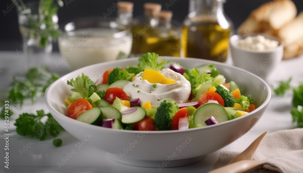 Vegetable salad in a bowl with flying ingredients-topaz.jpeg, Vegetable salad in a bowl with flying ingredients, mayonnaise, olive oil-topaz.jpeg, Vegetable salad in a bowl
