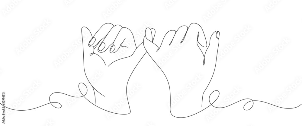 Pinky promise finger line art style vector illustration Pinky promise finger line art style vector illustration