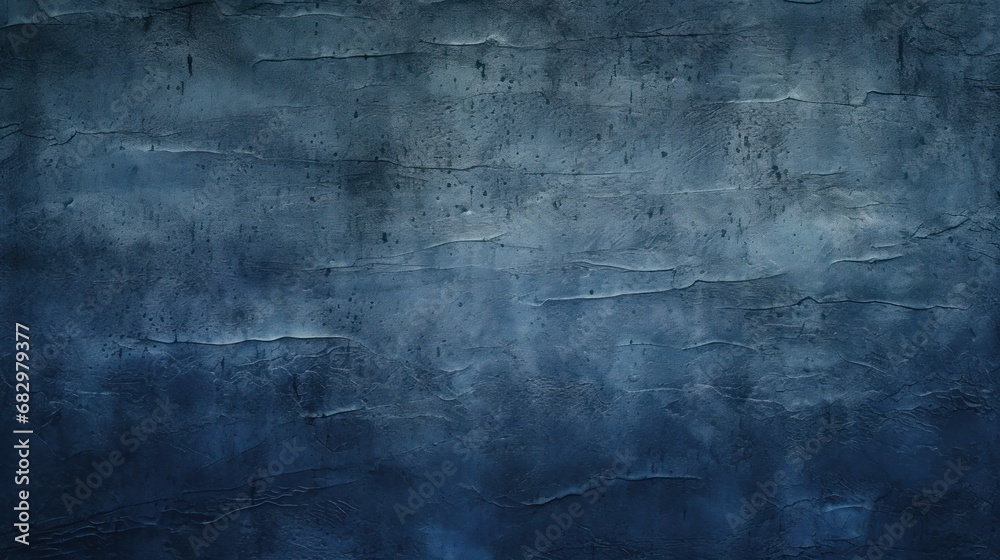 Abstract background of a shabby concrete wall with dark blue colors and weathered pieces.
