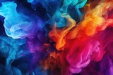 A vibrant display of multi colored smoke filling the air. This image can be used for various creative projects and designs.