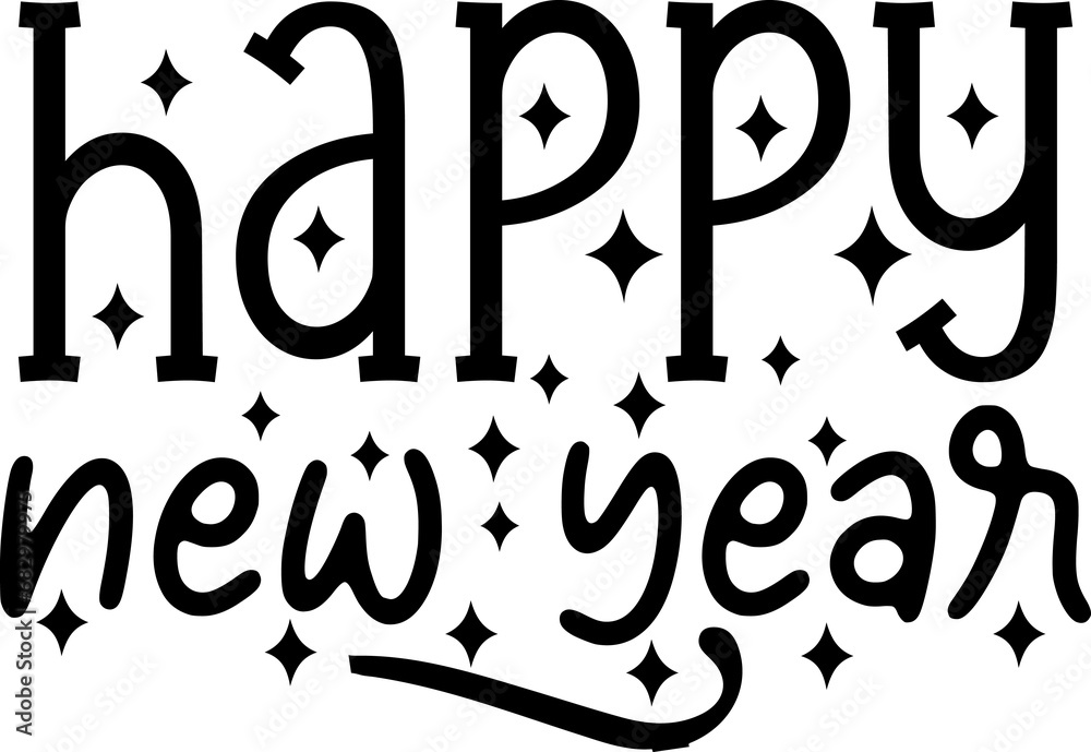 Naklejka premium Happy New Year PNG