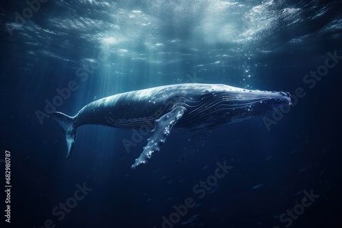 World ocean day. Whales day. Concept of protecting flora from pollution