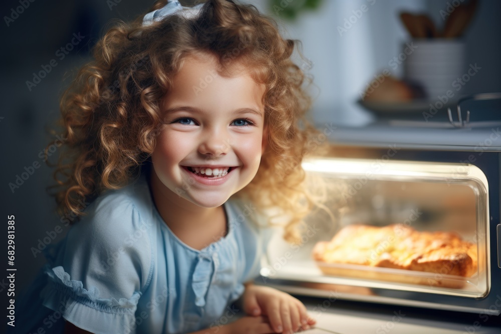 Young happy mother and her adorable curly toddler daughter wearing blue dress baking Young happy mother and her adorable curly toddler daughter wearing blue dress baking