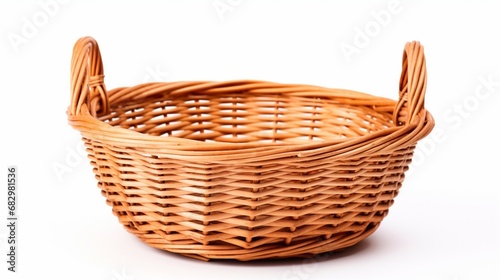 wicker basket isolated on white