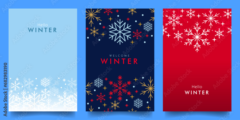 simple winter snowflake vector seamless pattern design illustration background set. for banner, poster, social media, promotion simple winter snowflake vector seamless pattern design illustration background set. for banner, poster, social media, promotion