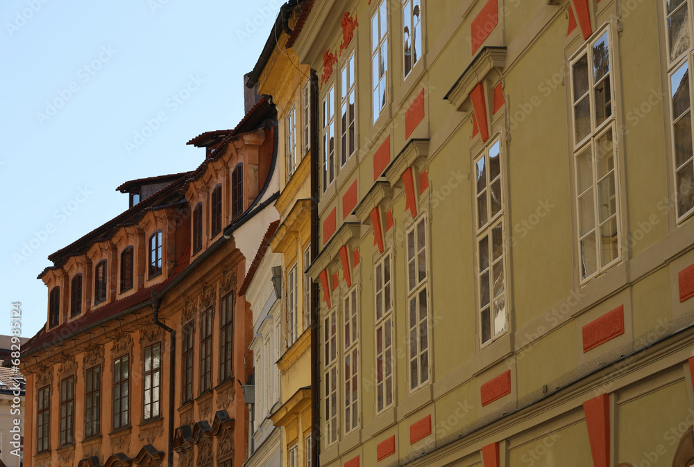 View of the historic buildings in Prague