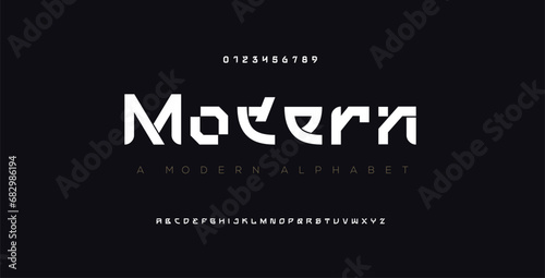 Modern, futuristic modern geometric font