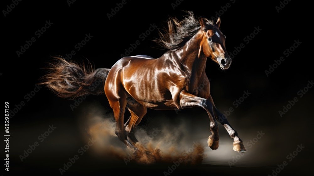 The horse runs at full speed. Beauty, power and dynamics. The horse runs at full speed. Beauty, power and dynamics.