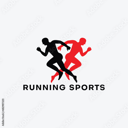 running sports logo design vector