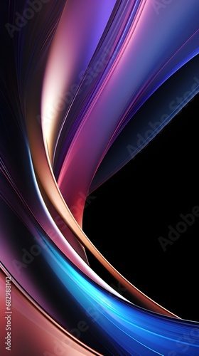 Digital metallic fantasy wave curve abstract graphic design. Generative AI