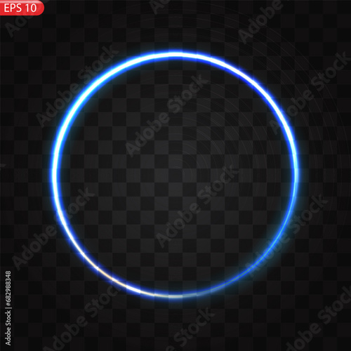 Blue light circles glow effect, sparkling blue