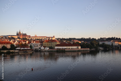 View of Mala Strana in the morning in Prague